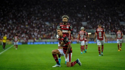 Pedro e Gabigol tem noite de destaque atuando juntos e Dorival elogia (Foto: Marcelo Cortes / Flamengo)