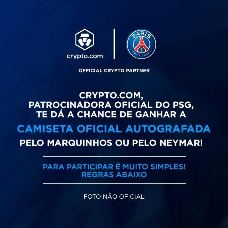 Crypto.com sorteia camisas autografadas do PSG nesta quarta-feira (3) ; veja o seu número da sorte