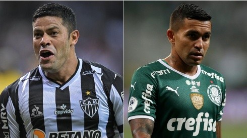 Hulk e Dudu, atacantes de Atlético-MG e Palmeiras (Foto: Getty Images)